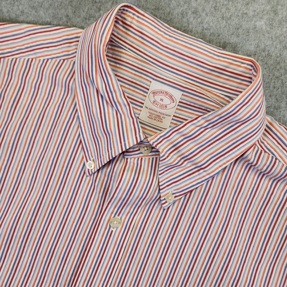 Brooks Brothers Seersucker Shirt Men XL Button Down Long Sleeve Colorful Striped